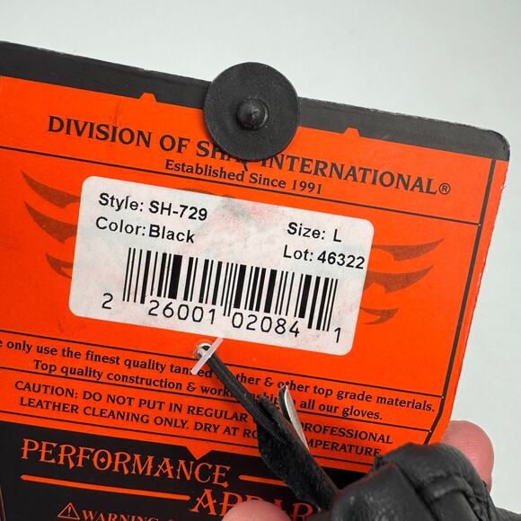 Milwaukee Leather SH729 Black Unlined Leather Professional Driving Gloves - Picture 5 of 5